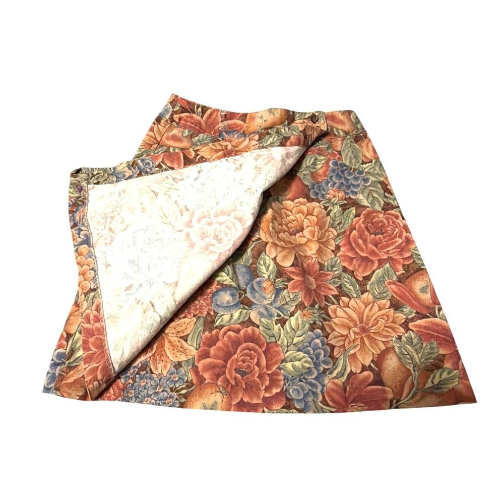 Vintage Gotcha Covered Floral Tapestry Mini Skirt Made In USA Size 4 fruit - Picture 4 of 6